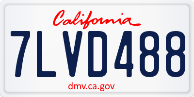 CA license plate 7LVD488