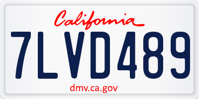 CA license plate 7LVD489