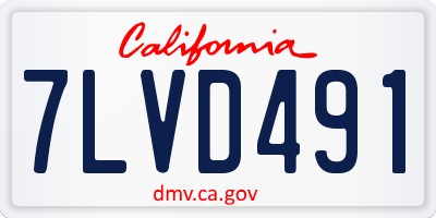 CA license plate 7LVD491