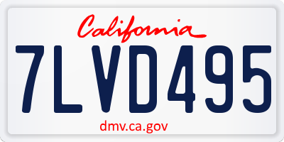 CA license plate 7LVD495