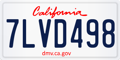CA license plate 7LVD498