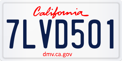 CA license plate 7LVD501