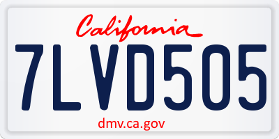 CA license plate 7LVD505
