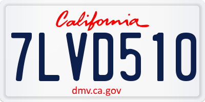 CA license plate 7LVD510