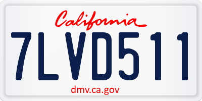 CA license plate 7LVD511