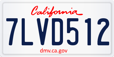 CA license plate 7LVD512