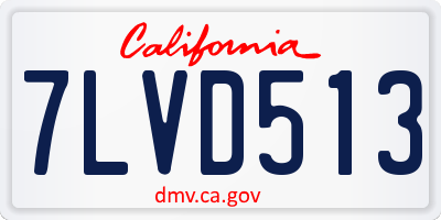 CA license plate 7LVD513
