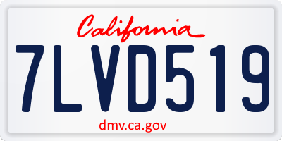 CA license plate 7LVD519