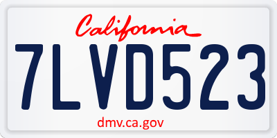 CA license plate 7LVD523