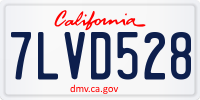 CA license plate 7LVD528
