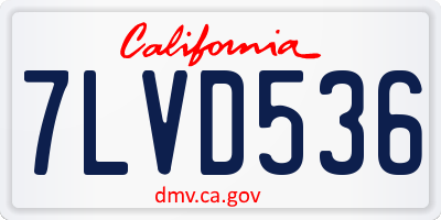 CA license plate 7LVD536