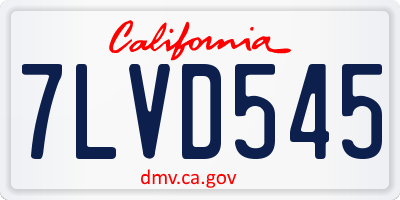 CA license plate 7LVD545