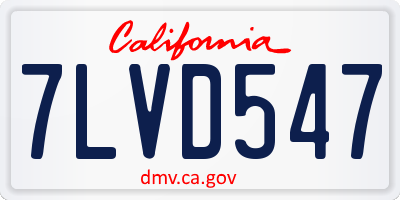 CA license plate 7LVD547