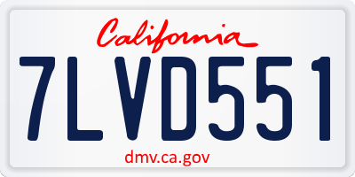 CA license plate 7LVD551
