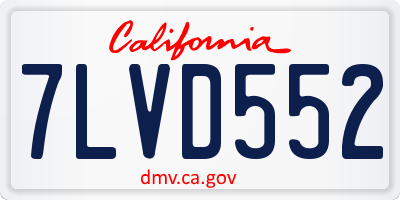 CA license plate 7LVD552