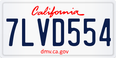 CA license plate 7LVD554