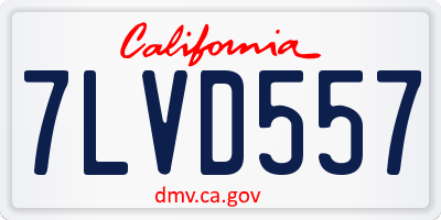 CA license plate 7LVD557