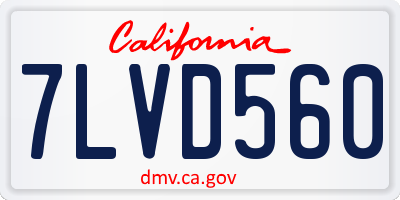 CA license plate 7LVD560
