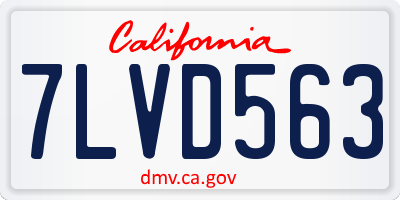 CA license plate 7LVD563