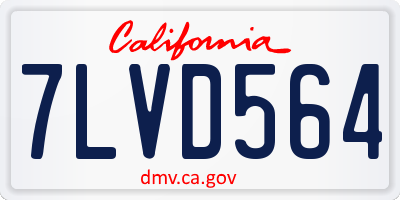 CA license plate 7LVD564