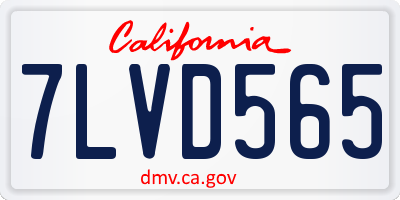 CA license plate 7LVD565