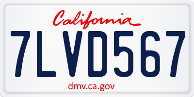 CA license plate 7LVD567