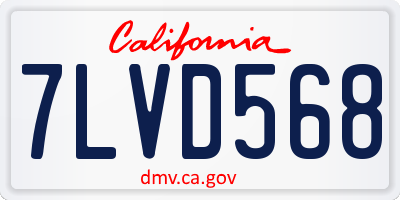 CA license plate 7LVD568