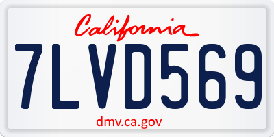 CA license plate 7LVD569