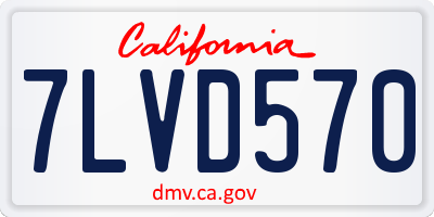 CA license plate 7LVD570