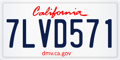 CA license plate 7LVD571
