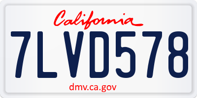 CA license plate 7LVD578