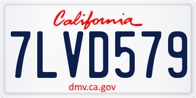 CA license plate 7LVD579