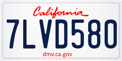 CA license plate 7LVD580