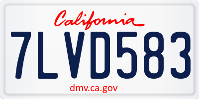 CA license plate 7LVD583