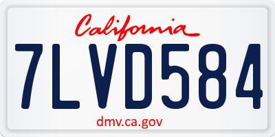 CA license plate 7LVD584