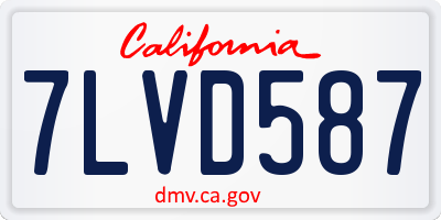 CA license plate 7LVD587