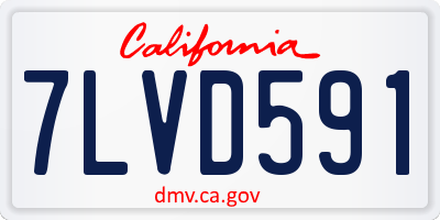 CA license plate 7LVD591