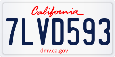 CA license plate 7LVD593