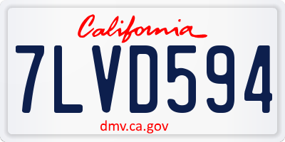 CA license plate 7LVD594