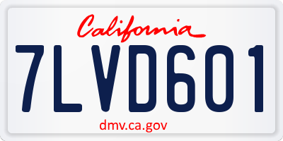 CA license plate 7LVD601