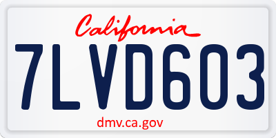 CA license plate 7LVD603