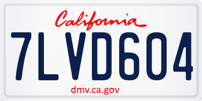CA license plate 7LVD604