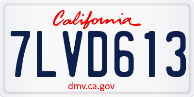 CA license plate 7LVD613