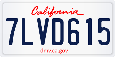 CA license plate 7LVD615