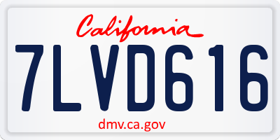 CA license plate 7LVD616