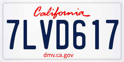 CA license plate 7LVD617