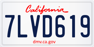 CA license plate 7LVD619