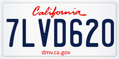 CA license plate 7LVD620