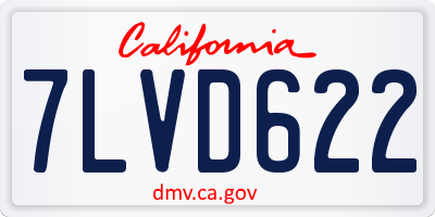CA license plate 7LVD622