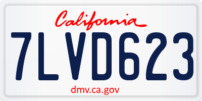CA license plate 7LVD623